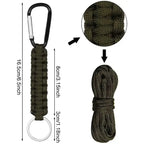 Outdoor Umbrella Rope Keychain Self Defense Lanyard Survive Knot Steel Ball Buckle Tactical Security Tool Carabiner