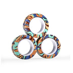 3pcs Finger Magnetic Rings Colorful Fidget Toy Set Adult Magnets Spinner Rings for Relieve Stress Anxiety Relief Therapy