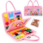Busy Board Montessori Toys Gifts, Sensory Toys,Educational Travel Toys, Preschool Activities for Learning Fine Motor Skills