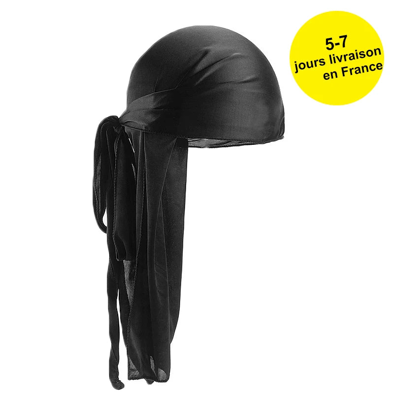 Men's Silky Durags Bandanas Turban hat Wigs Doo Men Satin Durag Biker Headwear Headband Hair Accessories Extra Long Tail Du-Rag