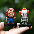 10PCS Horror Film Series Jason Freddy Clown Action Figure Toys PVC Model Halloween Gift Vinyl Figurine Doll Gift