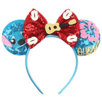 HEROCROSS Cute Stitch Headbands For Girls Sequins Bow Hairband Women Angel Headwear Kids Ears Hair Accessories Carnival Gift