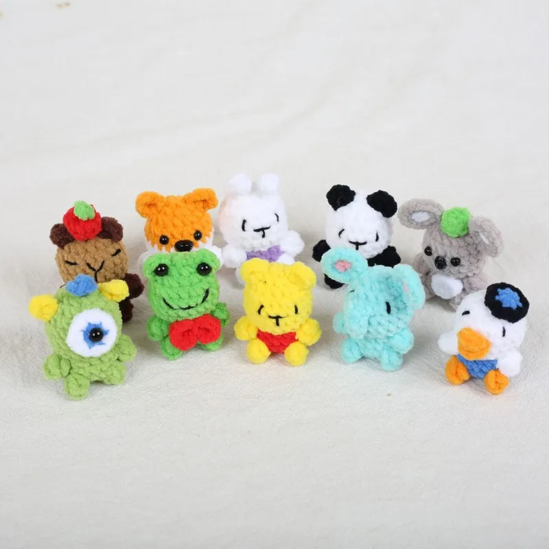 Mini Animal Doll Series Crochet Keychain Knitted Small Rabbit Doll Keyrings Mini Puppy Cute Keychain Wholesale Custom Accessory