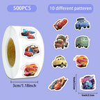 500PCS/Roll Disney Cars Cartoon Stickers Lightning McQueen Decals Graffiti Skateboard Phone Stickers Kids Decorations Labels