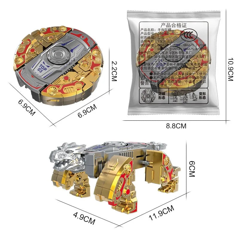 New creative decompression  drop resistant fingertip Rotational gyroscope mechanical deformation robot children's toy Boy Gift
