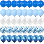 40Pieces Blue Set Balloons Metal Latex Confetti Balloon Wedding Valentine's Day Globos Baby Shower Birthday Party Decorations
