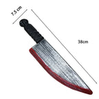 Halloween Bloody Butcher Knife Prop Scary Plastic Slasher Cleaver Knife Props for Halloween Haunted House Costume Accessories