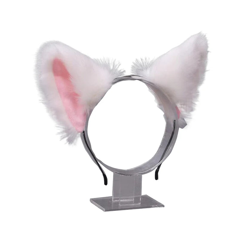 Lolita Animal Cat Fox Ear Hair Hoops Cosplay Girls Halloween Anime Headbands Headwear Hair Accessories