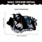 3D Floor Wall Stickers Scary Ghost Halloween Removable Interior Decoration Scary Atmosphere Bar Party Spooky Decoration Props