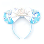 Frozen Elsa Mickey Mouse Ear Headband Sparkling Purple Bow Hair Hoops for Party Valentine Day Gift Holiday Hair Accessories