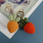 Cute Fruit Series Crochet Keychain Handmaking Knitted Strawberry Keyrings Cute Cherry Keyrings For Bag Pendant Custom Accessory