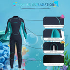 Children's 3MM Neoprene Wetsuit Back Zipper Surfing Snorkeling Swimming Suit Long Sleeves Boys Girls Kids Water Sports Swimwear