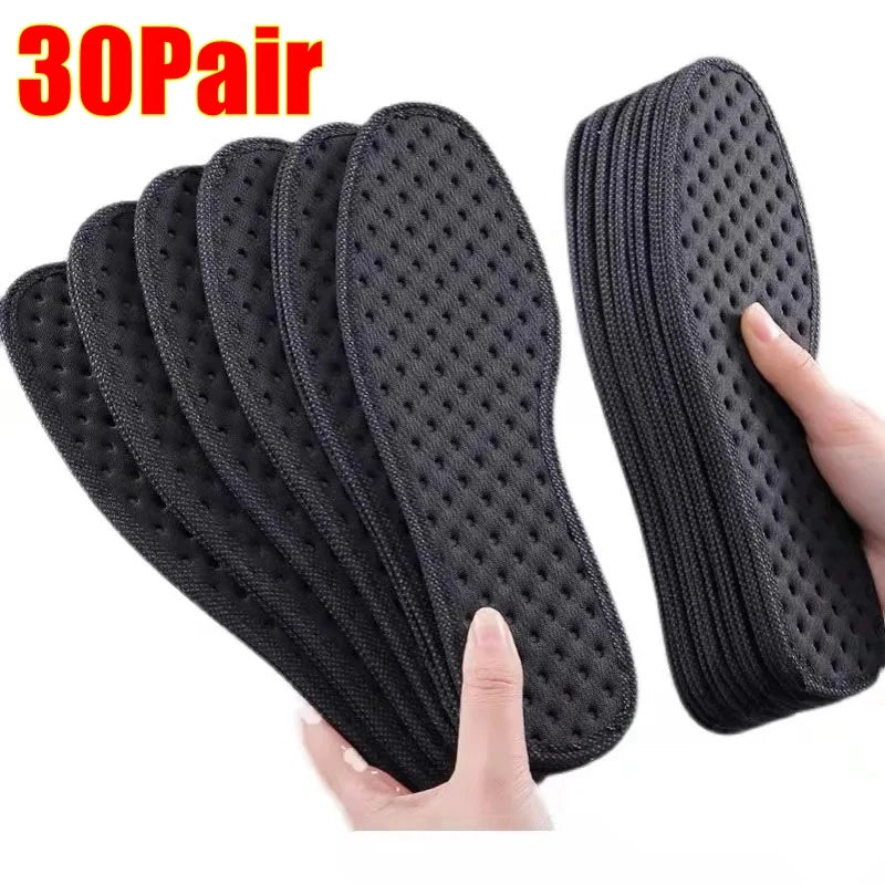 1Pair Bamboo Charcoal Antibacterial Shoes Insoles Plant Deodorant Running Sports Insole for Feet Thick Shock Absorbing Shoe Sole