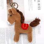 2026 Crochet Horse Pendant Creative Woven Animal Key Chains Knitted Horse Key Rings Gift Bagpack Decor