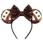 Disney Pixar Cars Kawaii Ear Headbands for Adults Lightning McQueen Hairband Cars on The Road Headwear Girl Bow Hair Accessories