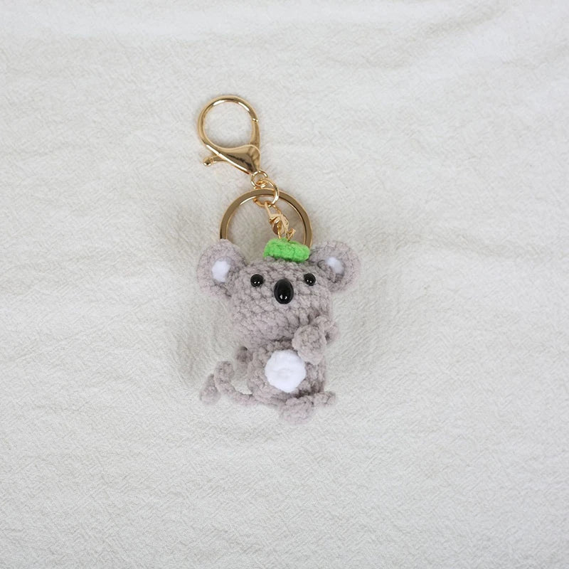 Mini Animal Doll Series Crochet Keychain Knitted Small Rabbit Doll Keyrings Mini Puppy Cute Keychain Wholesale Custom Accessory