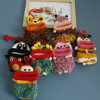 Cute Fruit Series Sausage Mouth Doll Crochet Keychains Custom Knitting Bag For Car Keys Holder Funny Doll Bag For Keys Storage