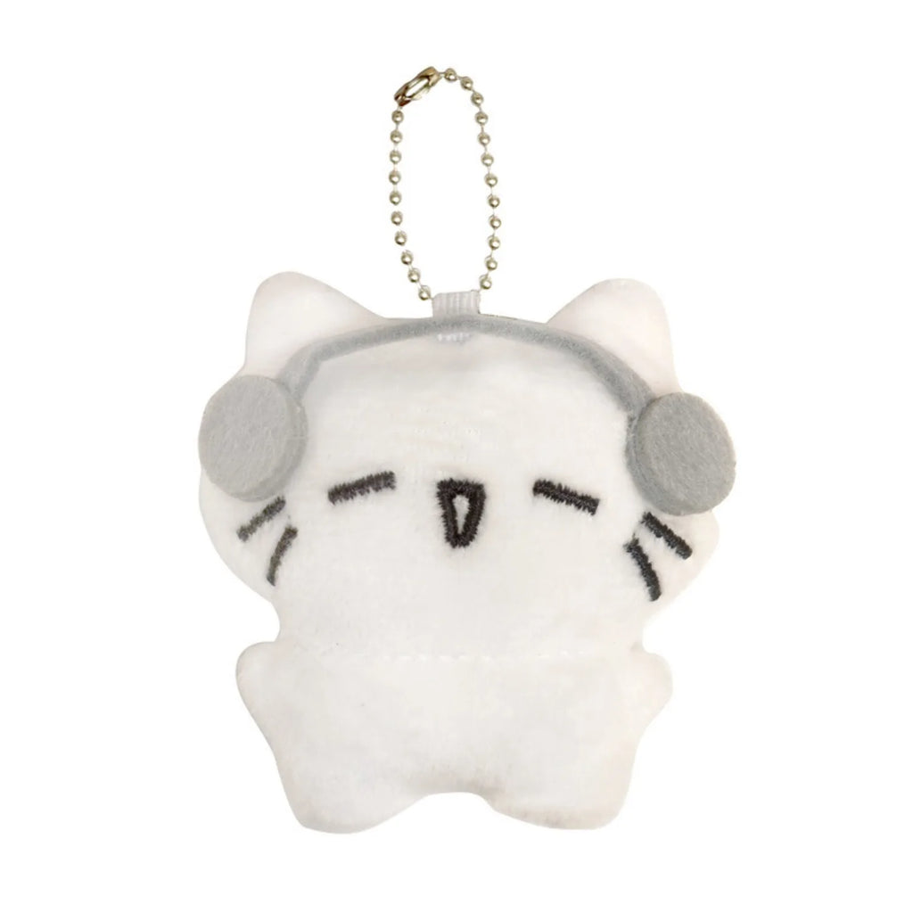 Cute headphone cat doll pendant, cartoon healing keychain, plush toy, doll, schoolbag, bag hanging decoration