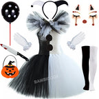 The Clown Costume Terrifier Art Girl Black White Fancy Tutu Dress Horror Joker Dress for Girls Halloween Carnival Party Costumes
