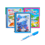 Children Early Education Toys Magical Book with Pen Water Drawing Montessori Toys Gift Reusable Coloring Book Magic Drawing Book