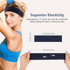 6pcs Unisex Simple Basic Solid Color Leopard Print Face Wash Cycling Running Sports Yoga Leisure Sweat-Absorbing Headband