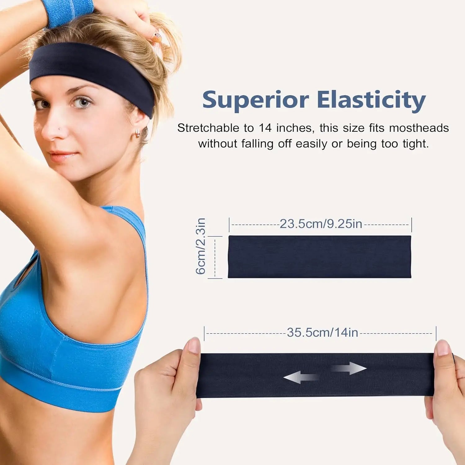 6pcs Unisex Simple Basic Solid Color Leopard Print Face Wash Cycling Running Sports Yoga Leisure Sweat-Absorbing Headband