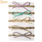 1 Set 2024 Classical European Suede Tied Hair Bow Baby Nylon Headband DIY Hair Accessories Hair Bands for Girl Headwear