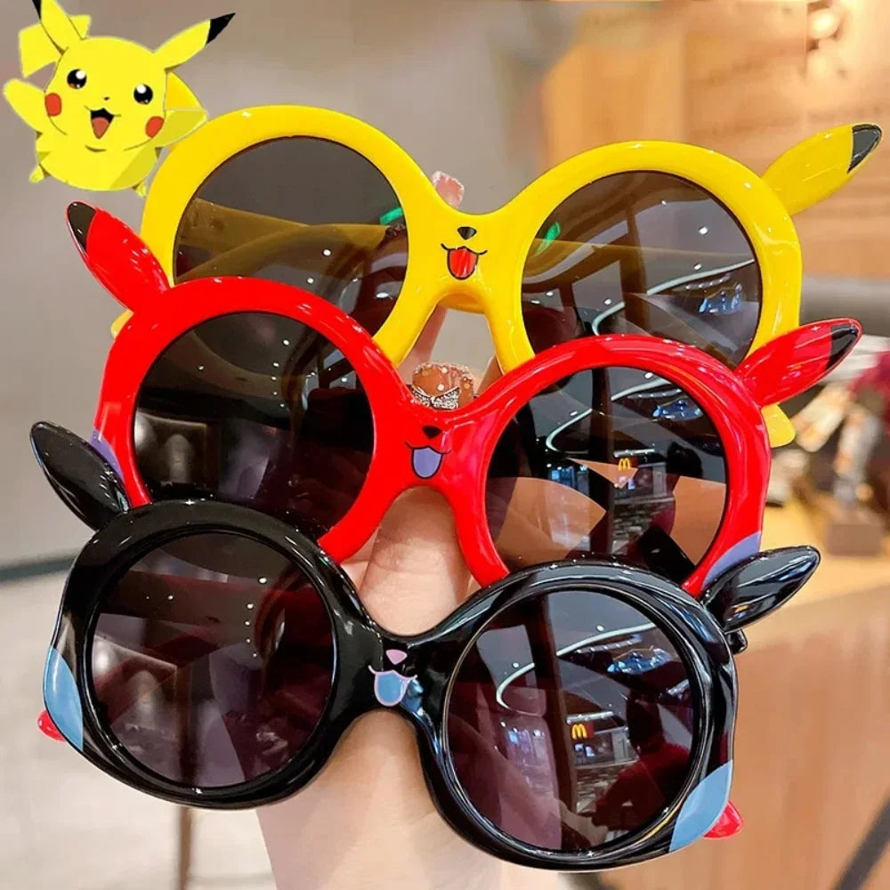 Cartoon Pikachu Outdoor Sun Protection Glasses Anime Pokemon Anti Glare Goggles Cute Vacation Travel Sunglasses Friend Gifts