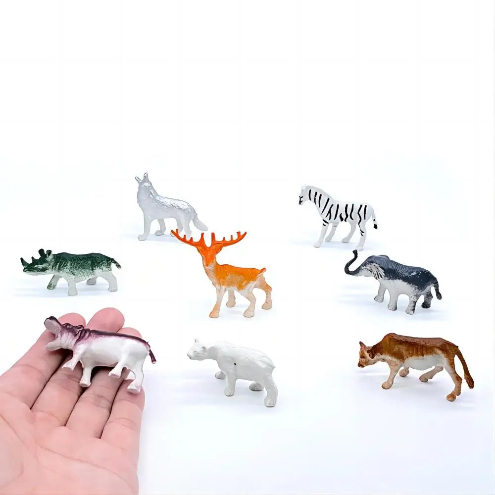 96pcs Animal Model Wild Jungle Zoo Plastic Action Figures Tiger Lion Collection Model Doll Educational Toy for Children Gift
