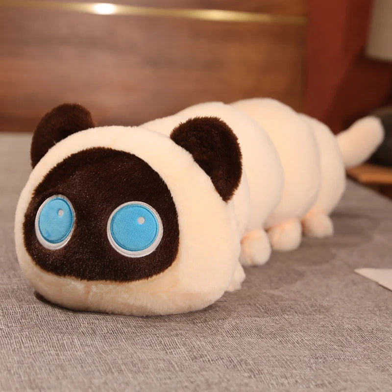 50/80/130CM Creative Cat Caterpillar Plush Toys Stuffed Soft Animal Long Pillow Funny Bed Cushion for Children Gift