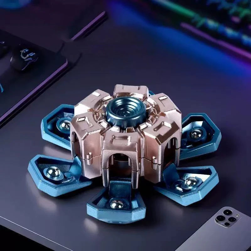 Creative Transformable Finger Mecha Fidget Spinner Tech Aesthetic Mechanical Transformation Fidget Toy For Children Gift