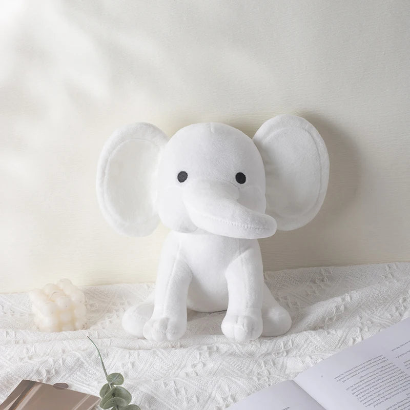 25cm/9.84in Soft Elephant Plush Stuffed Animal - Cute Fluffy Colorful Plush Toy (Multiple Colors: Pink/Blue/Purple/Rainbow) - Id