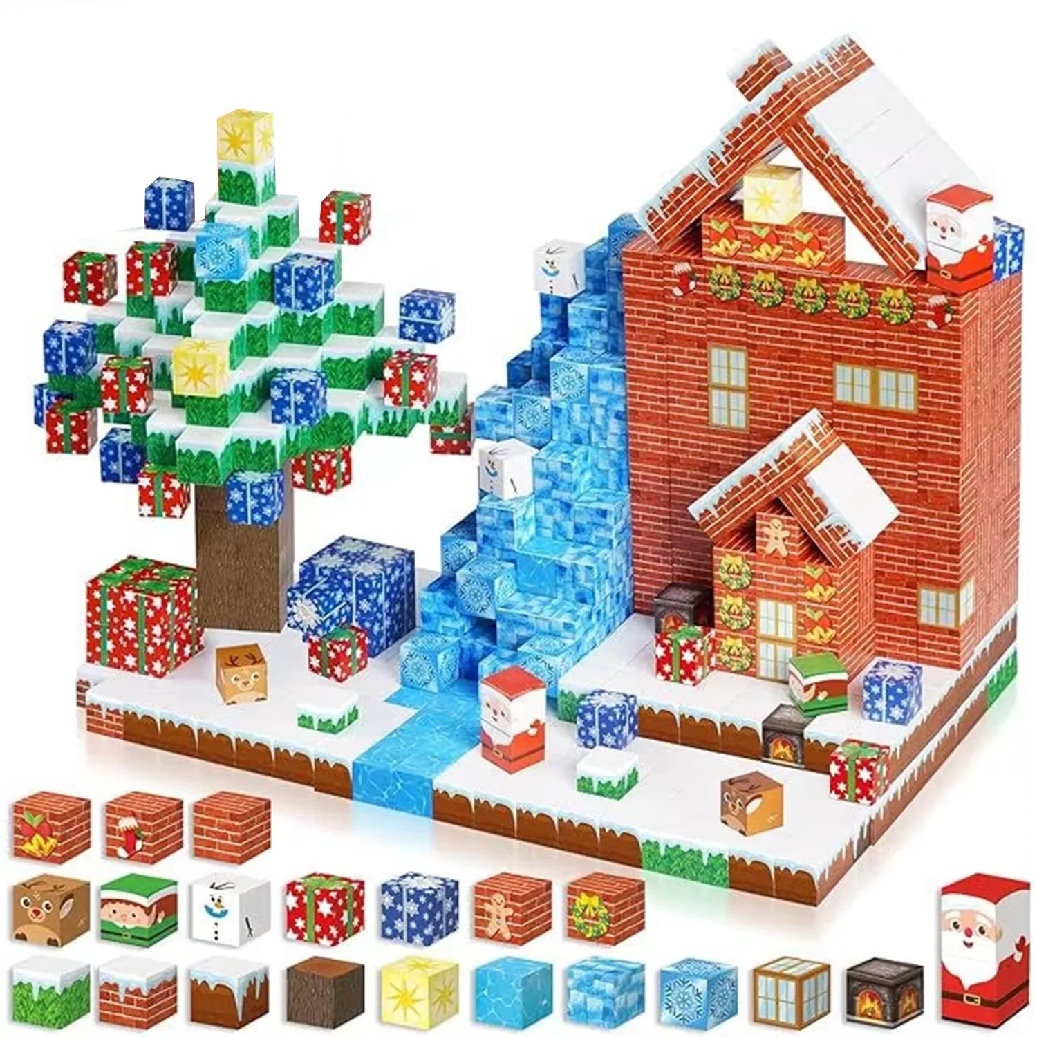 Sensory Montessori Stacking Cubes Construction Set Magnetic Building Blocks Magnet Cube Mine Set Toys Birthday Gift