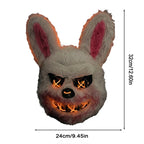 Halloween Cosplay Party Luminous LED Light Face Mask Make-up Horror Rabbit Bear Mask Headgear Cartoon Animal Carnival Head Cover