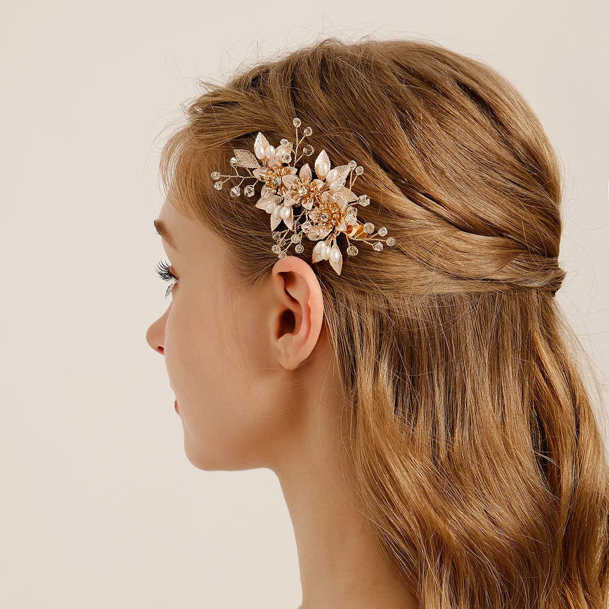 Fashion Pearl Flower Clip Silver Color Hair Combs Wedding Bridal Jewelry Accessories Headpieces For Woman Bride Hair Ornaments