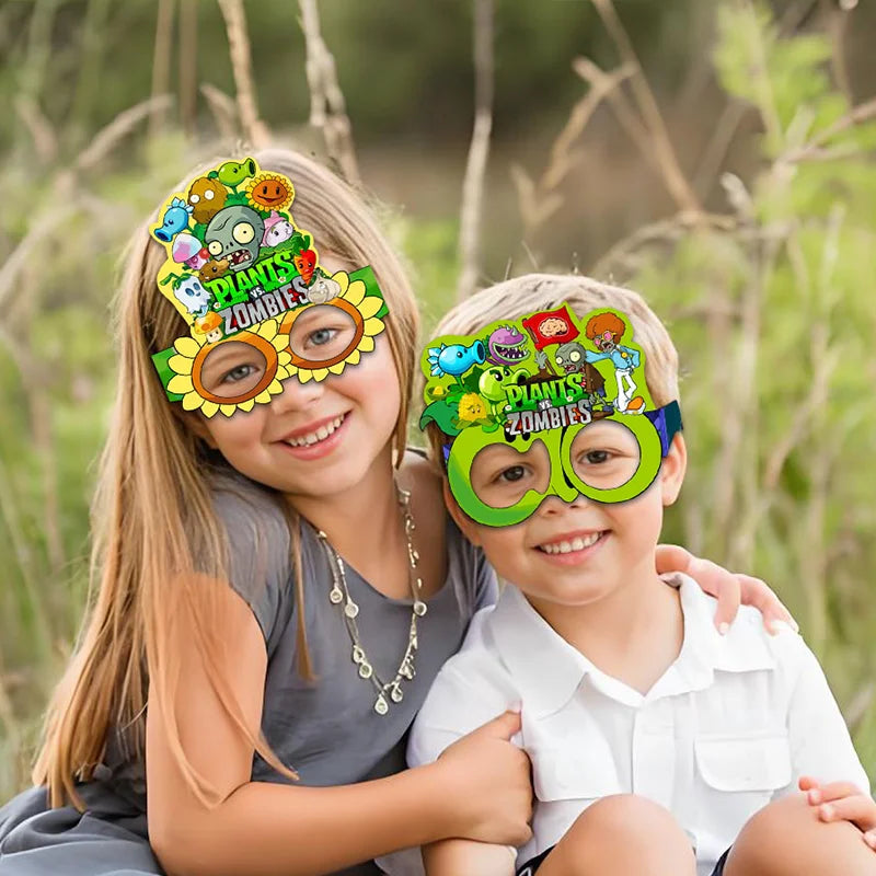 Plants vs. Zombies themed party decoration creativity, funny photography props, paper glasses set