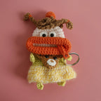 Funny Crochet Keychains Knitting Cute Sausage Mouth Doll Key Holder Knitted Storage Bag Keyrings For Car Keys Wholesale Custom
