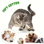 3Pcs Cat Toy Ball Leopard Print Plush Ball, Cat Self-Entertainment Ball Soft Cat and Dog Universal Toy Ball Interactive