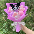 Cartoon My Melody Kuromi Cinnamoroll Kt Cat Plush Doll Creative Flower Bouquet Valentine Christmas Graduation Birthday Gift