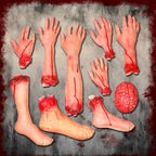 Horror Halloween Decoration Lifelike Bloody Severed Limbs Set Terrifying Fake Body Parts for Haunted House Prank Party
