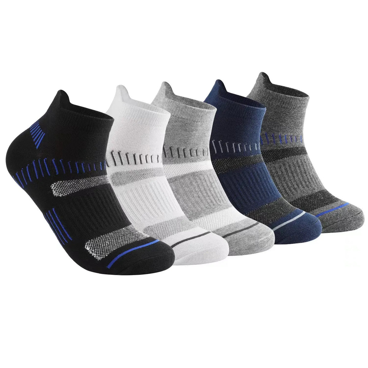 5 Pairs Men Spring Summe Autumn Cotton Sports Socks Mesh Breathable Running Basketball Cycling Male Short Socks Set For Men