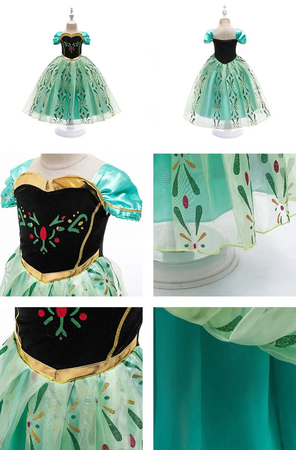 Girls Elsa Anna Dress Children Princess Carnival Dress Kids Jasmine Rapunzel Pageant Flower Disguise Birthday Cosplay Costume
