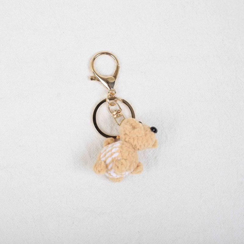 Mini Animal Doll Series Crochet Keychain Knitted Small Rabbit Doll Keyrings Mini Puppy Cute Keychain Wholesale Custom Accessory