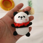 Cute Rabbit Doll Crochet Keyrings Handmaking Knitting Rabbit Keychains Cartoon Carrot Rabbit Keyrings Pendant Custom Accessories