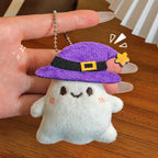Halloween Plush Keychain for Women Pumpkin Ghost Bat Witch Hat Trick or Treat Cartoon Bag Charm Party Gifts Keychain Accessories