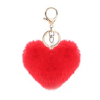 Heart Plush Pompom Keychain Set | Leopard Print Love Hair Ball | High-Quality Fluffy Faux Fur for Car Keys Bags Gifts