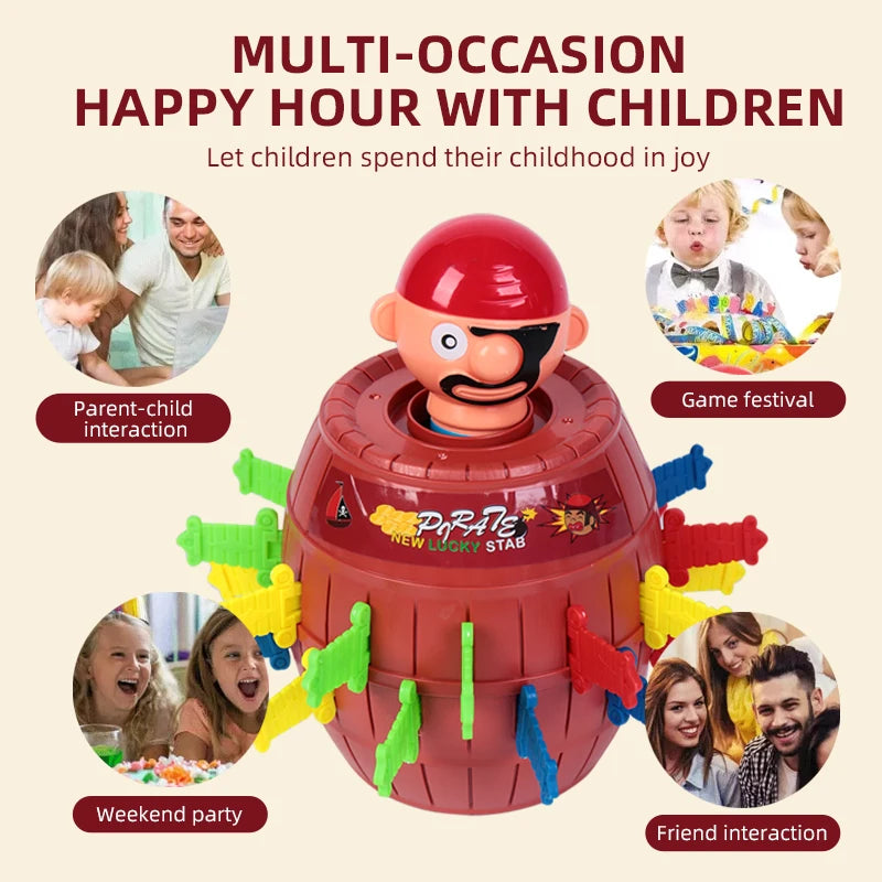 Prank Pirate Bucket with Sword, Shark Attack Bucket, Finger-Biting Table Toy.