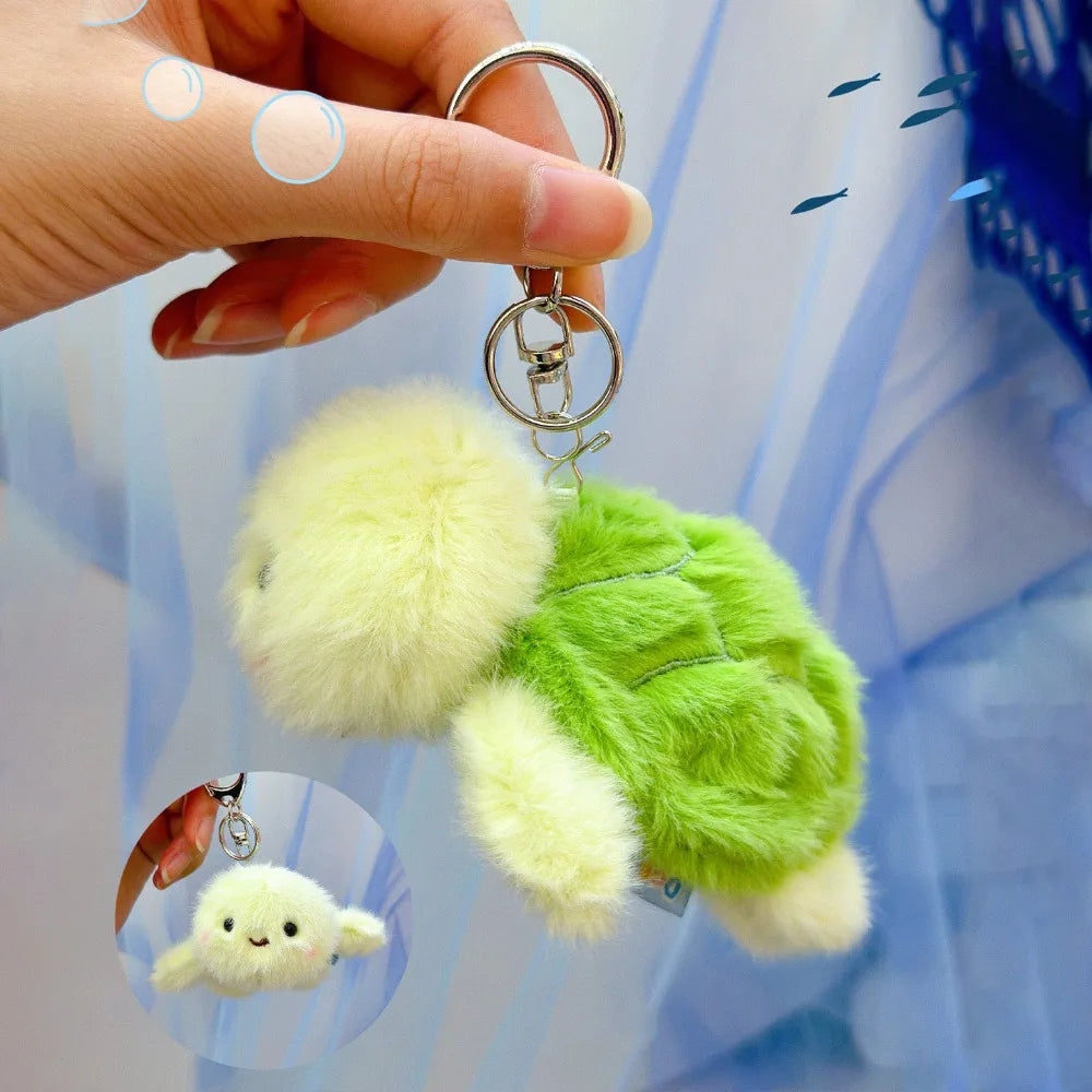 Plush Key Chains Bag Hanging Pendant Car Key Ring Mini Rabbit Hair Bow Bag Strap Cute Bunny Couple Keychain