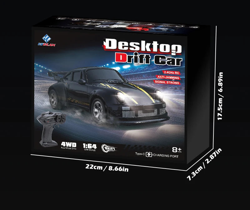 2026 New Kf20 1:64 Drift Rc Car Four-wheel remote-controlled racing car Full proportions Desk Competition Toy Boys Ideal gifts.