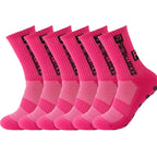 6Pairs/Lot FS Football Socks New Style Round Silicone Suction Cup Grip Anti Slip Soccer Socks Sports Men Baseball Rugby Socks